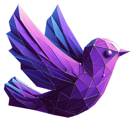 Computer generated image of a purple bird